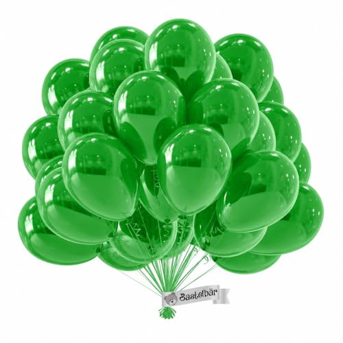 BIO Luftballons Grün [50 Stück]• MADE IN EU • Zertifiziert nachhaltige Bio Ballons • 100% Naturlatex • Regional hergestellt, kompostierbar • Dunkelgrüner Luftballon • Luftballons Geburtstag Party uvm