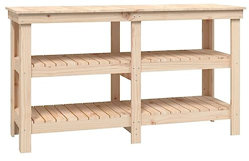Banco da Lavoro 142,5x50x80 cm in Legno Massello di Pino