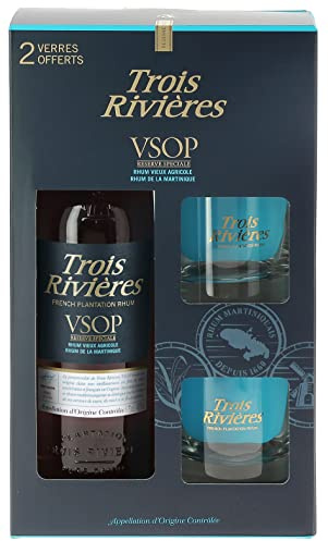 Trois Rivières Vsop 40° Coffret + 2 Verres