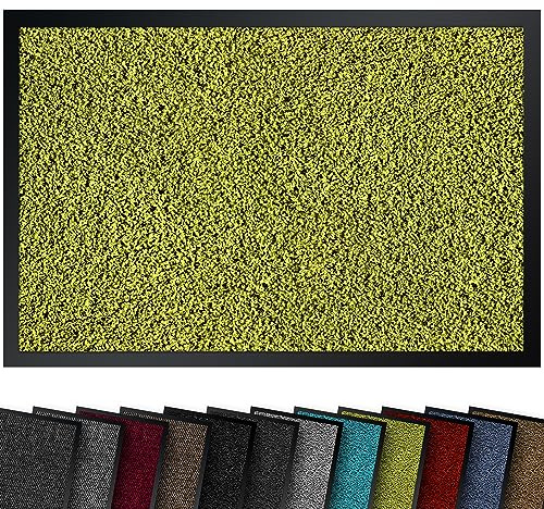 comflor Hochwertige Fußmatte Grün 60x90 groß für Innen & Außen - Schmutzfangmatte rutschfest, waschbar & wetterfest - Fussmatte für Eingangsbereich & Aussenbereich - Läufer Flur dünn