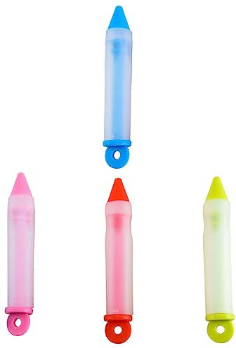 EIOLWJIEO 4 Stück Silikon Schreibstift, handgefertigt, Kuchen, Desserts, Creme, Dekorationsstifte, Gebäck, Backdüse, Küchenzubehör für