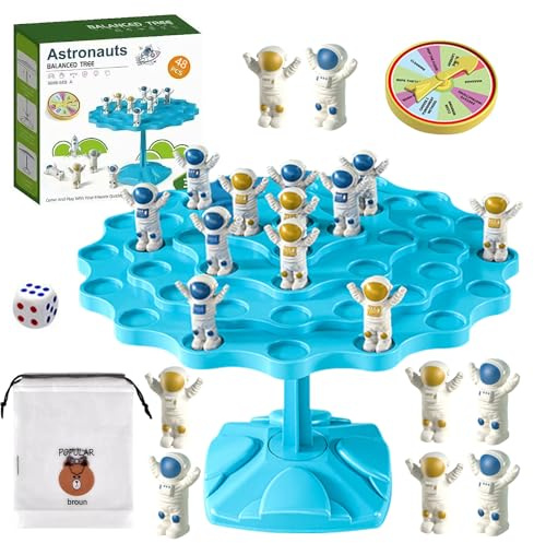 JOKILY Balance Game Board Games, Frog Balance Counting Toy Scale, Astronaut Balance Board Game, Counting and Calculating Educational Toy, Children's Toy Gift for Boys Girls Birthday from 3 Years (B)