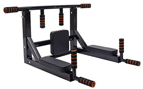 HOARLICN Multifunktional Klimzugststange Klimmzug, Klimmzugstange Zur Wandmontage Klimmzugstange an Der Wand Befestigte Pull up Bar Multifunktionale Dip 440lbs Geeignet Für Das Training Von Brust, Arm