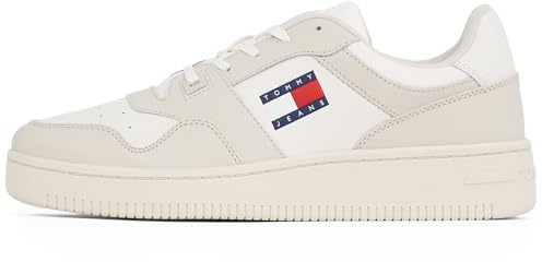 Tommy Jeans Tjm Retro Basket Ess Em0Em01395, Sneaker, Uomo, Bianco (Ivory), 42 EU