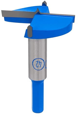 Skweawert Forstner Drill Bit 1-21/32 Inch / 42mm Tungsten Carbide Wood Hole Saw Auger Opener Hex Handle 1.65 Woodworking Hinge Hole Drilling Boring Bit Cutter for Pressed Board Plastic Wood