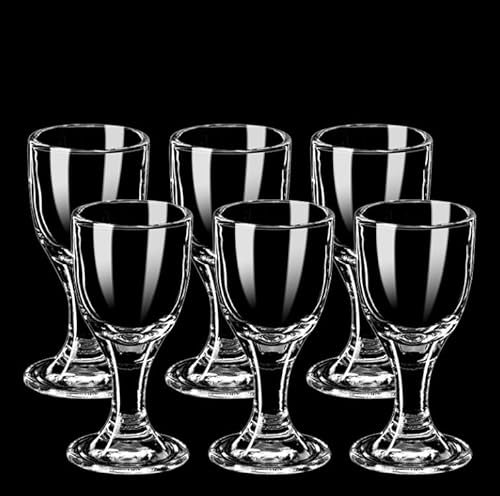 Lot de 6 verres à liqueur de 10 ml, adaptés pour le gin, la vodka, l'ouzo, le sambuca, la tequila, passent au lave-vaisselle