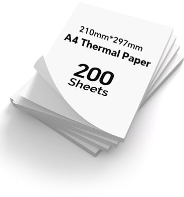 200 Sheets A4 Thermal Printer Paper, 210X297mm MT610 Thermal Paper, Compatible with PRT/iDPRT/HPRT Portable Printer and Other Brands Thermal Document Printers