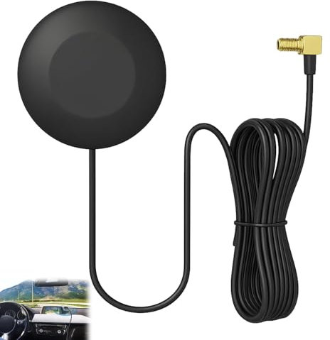 keyxer Antenna DAB+ per Auto con Adattatore SMB e Cavo - Alta Amplificazione per Radio Digitale, Kit Integrato per Sistemi Pioneer/Kenwood, Include Connettore DAB e Dispositivo a Disco per Veicoli