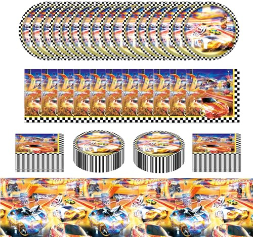 Vaisselle pour fête, décoration d'anniversaire, assiettes serviettes, nappe de table, nappe d'anniversaire, serviette adaptée pour 20 personnes (FH2)