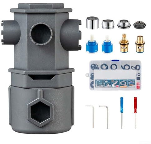 Chiave per rubinetto multifunzione 16 in 1, strumento di riparazione di facile installazione per cucina, bagno, lavandino, Nyloy, smontaggio del nucleo della valvola angolare del becco