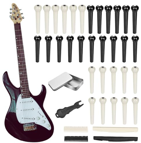 Stegeinlage Und Sattel Für Gitarren - Akustikgitarren Steg und Sattel - Multifunktionale Ersatzteile Für Saiteninstrumente Jugendliche Erwachsene Mädchen
