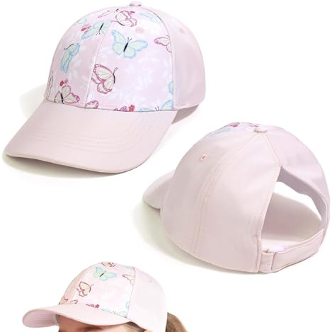 Bangbobi Gorra para niñas de 5 a 12 años, Deportiva, Transpirable, de Secado rápido y con protección Solar UPF 50+ (Talla M, 56 cm, poliéster)