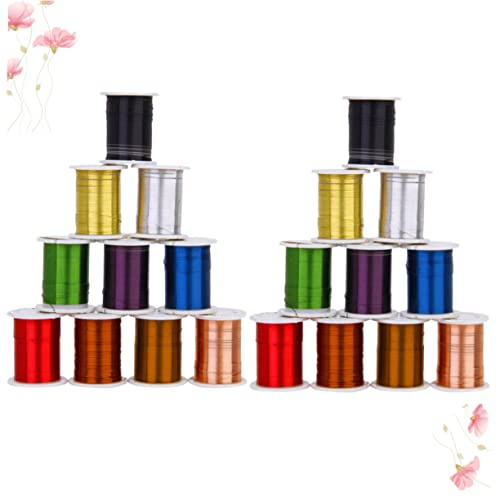 HOMSFOU 20rollos Alambre De Colores Para Bisutería Hilo De Abalorios Flexible y Duradero Para Manualidades y Regalos Color Aleatorio