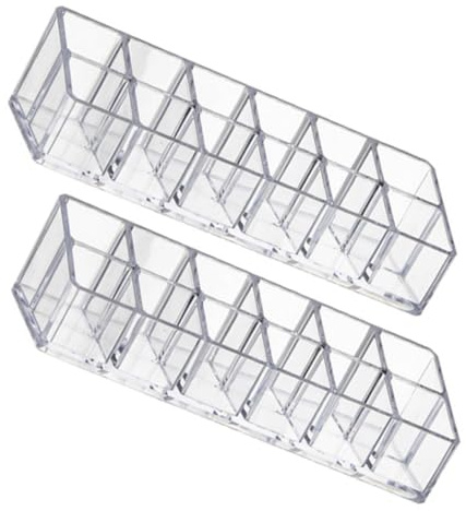 HAMPPLIES 2pezzi Porta Rossetti Organizer Trasparente in Plastica Espositore Per Rossetti e Lucidalabbra Organizzatore Per Scrivania o Cassettiera