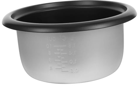BAZEITFLOW Olla Arrocera Interior 4l Negra de Aleación de Aluminio 700w | Revestimiento Antiadherente, Pieza de Recambio Interior, Uso en Cocina y Dormitorios
