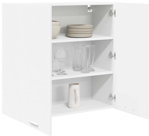 vidaXL Armadio pensile Bianco 80 x 31 x 80 cm Legno multistrato, Armadio da cucina moderno, design rettangolare, ampio spazio, materiali resistenti, stile contemporaneo, per l'organizzazione in