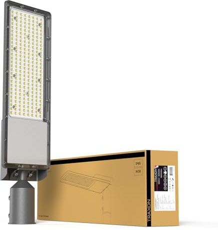 TRAXON LUXPOINT® Luminaria LED de Alumbrado Vial- Reinhold 120W 18000lm Luz Fría 5000K IP65 Ángulo 80° Aluminio, Uso Exterior, 5 Años de Garantía (Luz fría 5000K, 120 Watios)
