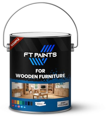FabioT. FT Paints 100 ml Sample Fast-Drying Wood Paint with Gloss Finish for Wooden furniture- RAL 9005-Jet Black