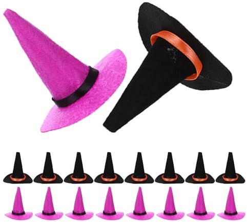 Uonlytech 20 Stück Mini-zauberhut aus Filz in Großer Größe zum Basteln Kleine Partyhüte Winzige Hüte für Puppen Puppenhaus-mini-mützen DIY-bastelhüte Mini-hutdekoration für Puppenhaus