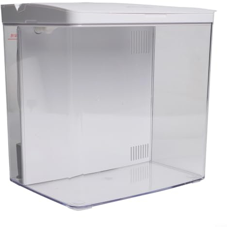 Liten Betta fisk akvarium startkit skrivbordstank med LED vitt blått ljus och trippelfiltreringssystem för att upprätthålla rena vattenförhållanden (svart)