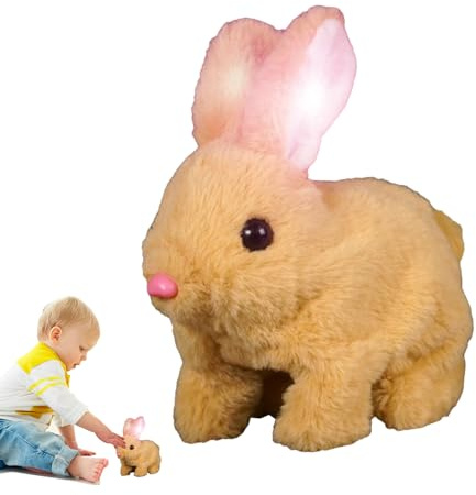 Realistic Bunny - Hopping Bunny Toy | Electronic Toy Bunnys Simulated Rabbit Doll | Interactive Plush Figures, Electronic Toys Bunnys Simulated Rabbit Doll, Hopping Robotic Animal, Jumping, Twitching