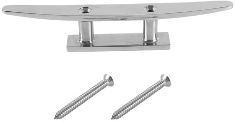 Qury 8 Inch Stainless Steel Flagpole Cleat Hook with M6x60mm Screw,Boat Deck Rope Cleats,mooring Clamp for Rope, Ropes, Flag Poles