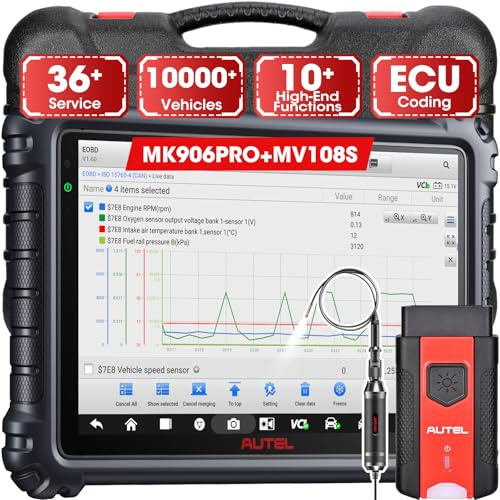 Autel MaxiCOM MK906 Pro Bidirezionale Diagnosi Auto con MV108S, 2026 Aggiornat MS906PRO MP900BT MS908 Strumento Diagnostica, Codifica ECU come Elite II MK908P,Sistema Completo, 36+ Servizi,AutoScan2.0