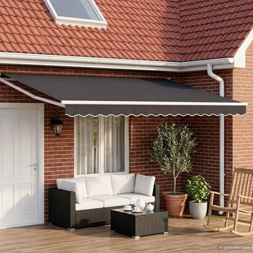 Tenda Elettrica Antracite Bianca 4 x 3 m con Telecomando e Pannello Solare, Tenda da Terra Pieghevole in Alluminio in Poliestere, Manovella Di Emergenza Facile da Usare