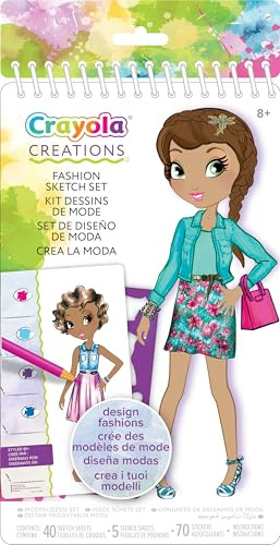 CRAYOLA Creations, Album da Colorare Crea la Moda, attività Creativa e Regalo per Bambine, età 8+, Multicolore, 04-0476