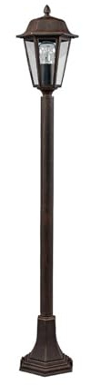 Outdoor Lights 'Lamina' (Antique, Vintage) in Brown Made of Aluminium (1 Light Source, E27) from Lindby | Garden Light, Path Light, Bollard Light, Path lamp, Pillar Light