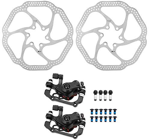 VGEBY Set di Freni a Disco per Bici, Freno Anteriore Meccanico Posteriore per Bicicletta Set di Dischi per Bici con Morsetto, 12 Viti, 4 Viti di serraggio Biciclette E Pezzi di Ricambio
