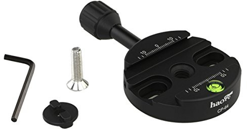 Haoge Female to Male Boss Adapter Convertor with 64mm Arca Swiss Compatible Quick Release Clamp for Manfrotto Tripod Ball Head Clamp Replacement