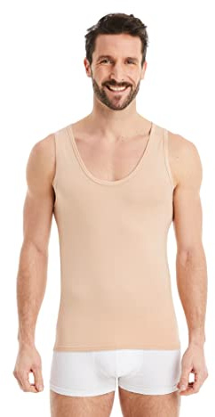 FINN Maglietta Intima Business Uomo Senza Maniche - Maglia Sottogiacca in Originale Tessuto Lenzing® Modal - La Canottiera Perfetta sotto Camicia e Abito Invisibile Color Pelle Nude XL