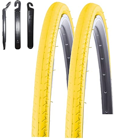 2 x Kenda 28 Kontender K-196 Rennradreifen in Gelb 26-622 (28 x 1,10) inkl. maxxi4you Reifenheber