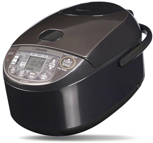 ZOJIRUSHI Premium Reiskocher NL-GAQ10 – 1,0 Liter – mit Warmhaltefunktion – inkl. Messbecher, Reislöffel und Dämpfeinsatz - Mit europäischem Netzkabel