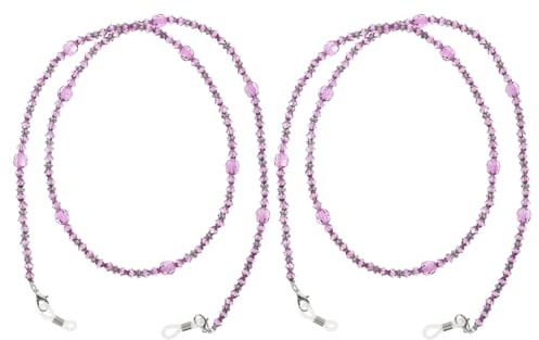 2 Piezas Gafas De Moda Collar De Cadena De Gafas Cordón Para El Cuello De Las Gafas Soporte Para Gafas Collar De Anteojos Ajustable Púrpura Colgando El Cuello Cuerda Para El Cuello