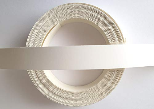 Veneers Online Ltd Iron on White Smooth 22mm Preglued Melamine Edging Tape 5 Metres