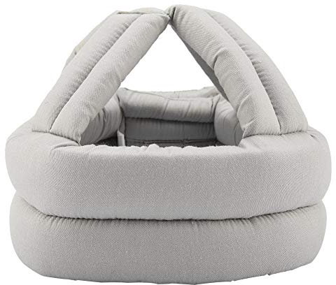 Schutzhelm, komfortabler Kopfschutz, einstellbare Pufferstoßwirkung Stoßdämpfung für ältere Senioren(Light gray lace)