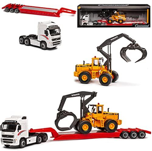Cararama Volvo FH12 mit Holzgreifer Volvo L180C LKW 1/87 Modell Auto