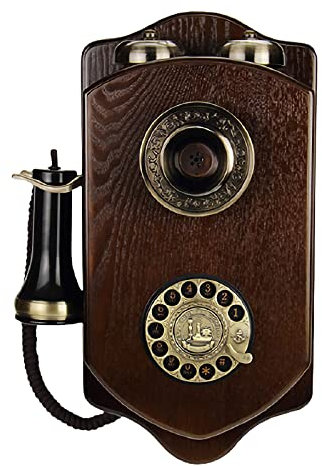 ZXNQ Téléphone Fixe Mural en Bois - Créativité Téléphone Filaire pour hôtel Spin Home à l'ancienne