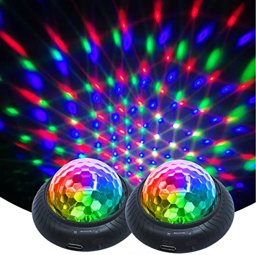 kismee Mini Disco Party Light Night Light 2 in 1 Flashes with Music Sound Activated Multicolor Disco Ball Rechargeable Battery Operated Mini Disco Ball Suitable for Indoors/Outdoors…