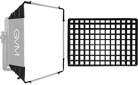 GVM Great Video Maker Diffuseur de boîte à lumière pliable avec grille ruche pour lumière LED RVB série 1500D, convient pour éclairage de studio, photographie de portrait, éclairage, panneau LED