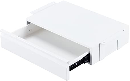 OSteed Cassetto in metallo bianco con grande estensione scorrevole, organizer estraibile montato sotto tavolo piatto in legno o banco da lavoro