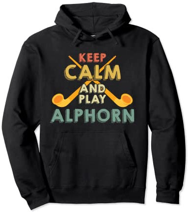 Spielen Sie Alphorn Musikinstrument in Schweiz Alpen Souvenir Pullover Hoodie