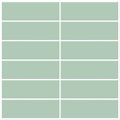 DEWOO Grün Fliesenaufkleber Klebefliesen Wandfliesen Fliesen Selbstklebend Rechteckige Küche Bad Salbeigrün 10-Stück (30.5 x 30.5 cm)