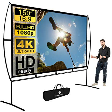 Tela videoproiettore 339X270Cm (150'') 16:9 schermo per videoproiettore facile da montare e da usare, adatto per home theater ed all'aperto Schermo per proiettore