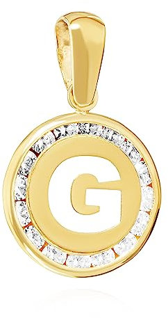 NKlaus Kettenanhänger Buchstabe G 333 Gelb gold 8 Karat 9mm Talisman Amulett Anhänger 14484
