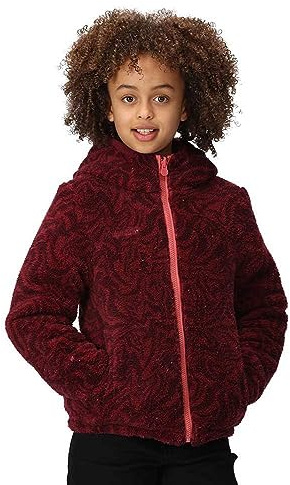Regatta Kyrell Wendejacke für Kinder, Mineral Red/Burgundy Zebra, 10 Years