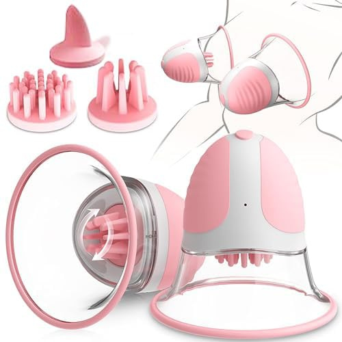 ZWFUN Brustmassagegeräte mit 3 weichen Bürstenköpfen, 360° drehbarer Nippel Vibrator mit 10 Vibrationsmodi Erwachsenen Sexspielzeug Nippelsauger Brustwarzen Stimulator für Sie Sex Spielzeug für Frauen