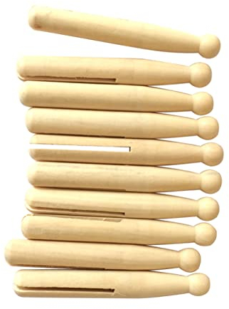 Ciieeo 10 Bâtonnets en Bois Fendus Couleur Beige pour Loisirs Créatifs Diy, Ornements Décoratifs Faits Main, Forme Originale pour Décoration Maison
